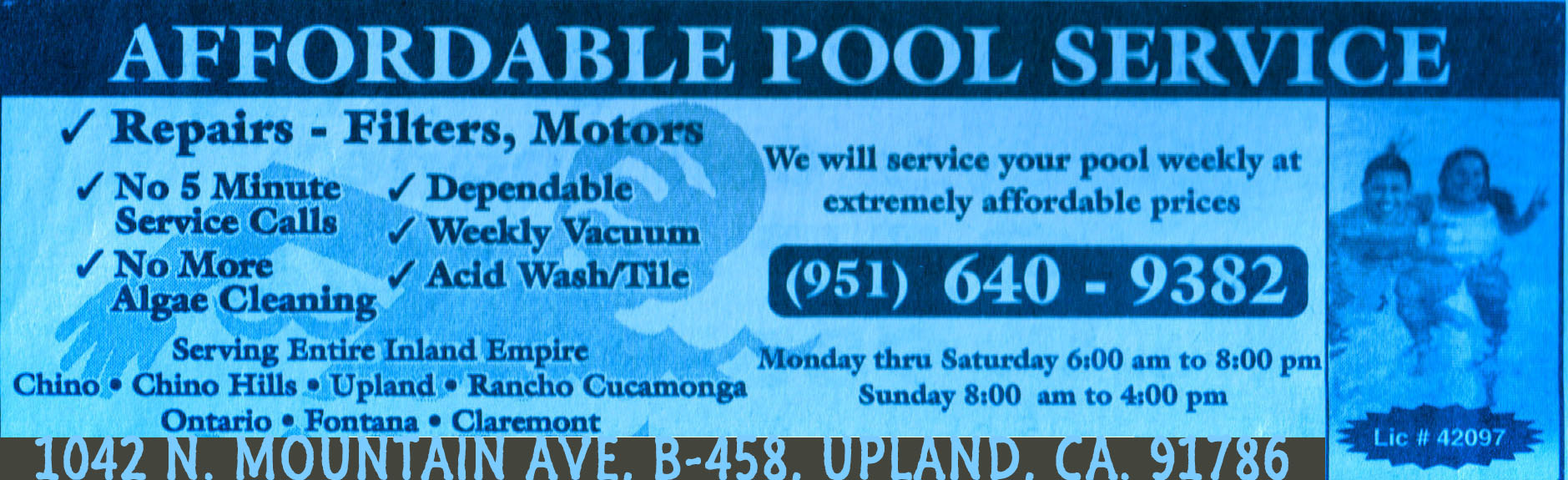swimming pool service in the inland empire